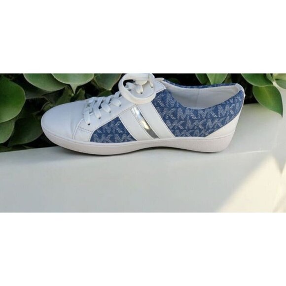 Michael Kors Keaton Logo Denim and Leather Sneaker Size 7 (EUC) - Picture 10 of 11